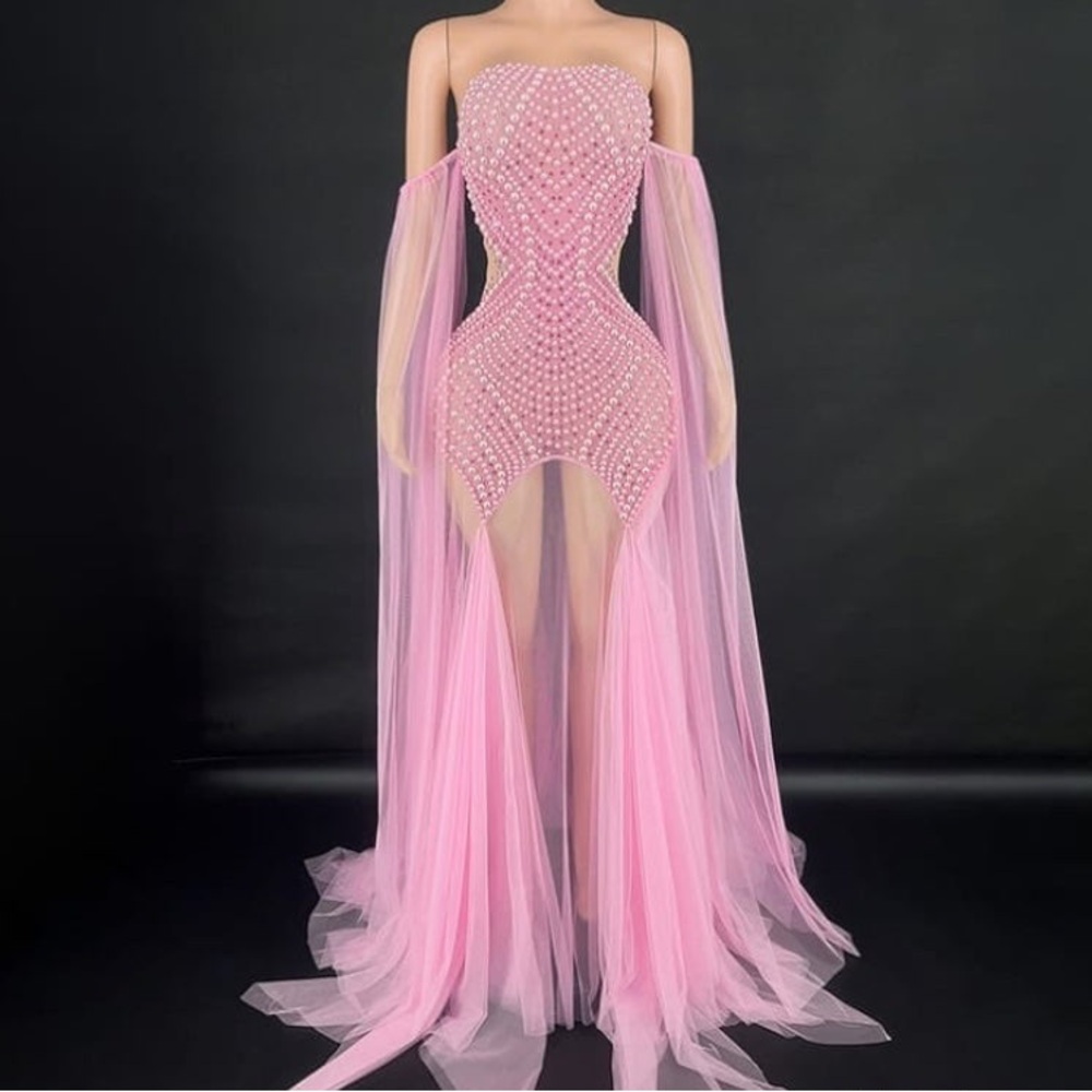 Elegant Pink Off-Shoulder Dress